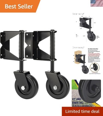 Right-Angle Mounted Heavy-Duty Gate Caster Wheels - Easy Installation (2 Pack)