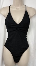 L Space Black  One-Piece Swimsuit Side Cut Ou...