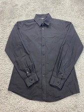 PJ Paul Jones Shirt Men Medium Black Long Sleeve Career Casual Button Up