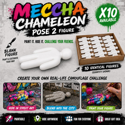 10x Meccha Chamäleon inspiriert Viral Paint & Hide Figur Set - Pose 2