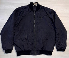 Belstaff Bomber Jacket Mens Large Black Quilted Lined Padded Full Zip Harrington