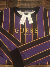 Guess Los Angeles Striped Crewneck Sweatshirt