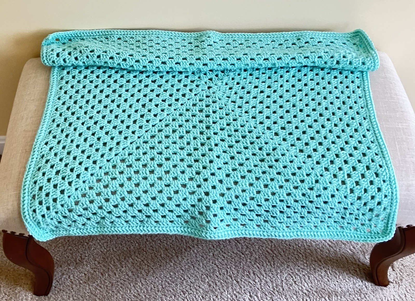 Handmade Crochet Baby Blanket New Unisex Size 29