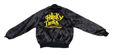 Vintage 90s Honky Tonks Restaurant Bar Satin Jacket Black Yellow USA Made FLAW
