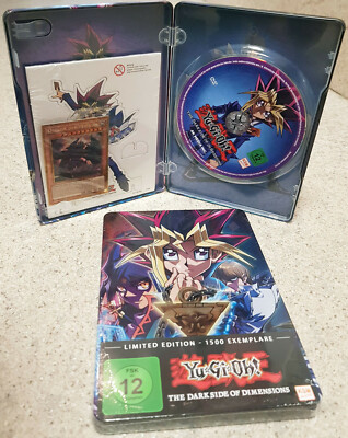 Yugioh! DVD  ''The Dark Side Of Dimensions'' mit Götterkarte Obelisk Gold Rare !!!