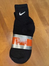 Vintage Nike Swoosh Quarter Socks 3 Pair Size 9-11 Black White Swoosh Logo 90s