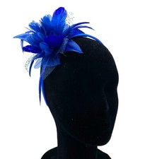 Ladies Royal Blue Feather Aliceband Fascinator Ladies Day Royal Ascot Weddings