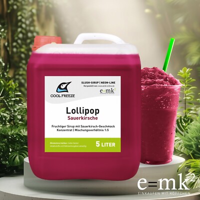 Slush Eis Sirup Lollipop | Kirsche | 5L | Glycerin-frei | auch für Sprudler top