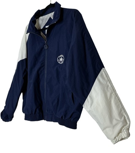 Vintage Converse All Star Windbreaker Jacket Mens Large Navy Y2K Athleisure - Picture 6 of 12
