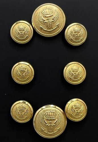 Men's Blazer Jacket Button Set Set of 8 Bright Gold Shanks Stanley Blacker Eagle - Picture 2 of 9