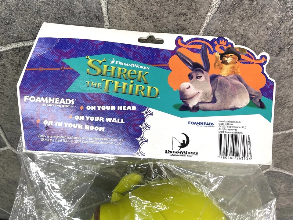 NIP 2007 Dreamworks SHREK THE THIRD Foam Head Foamheads NOT A MASK - Image 4 of 4