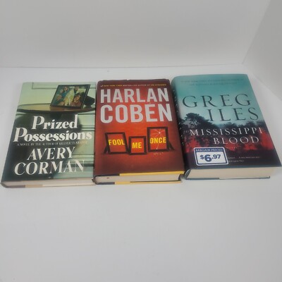 Book Lot Fool Me Once Coben Prized Possessions Mississippi Blood (lot of 3)
