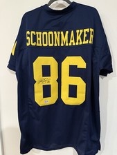 Luke Schoonmaker Autographed Michigan Wolverines Replica Jersey (Beckett)