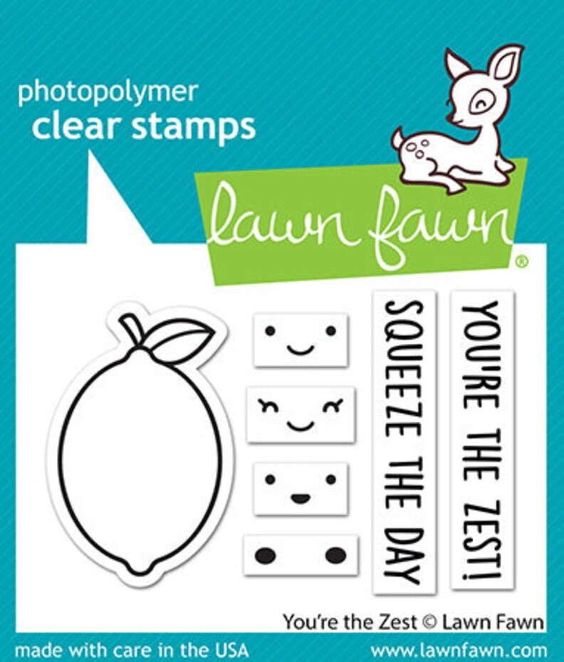 Lawn Fawn You're The Zest Lemon Face Clear Stamp Set Friend Birthday Card Making