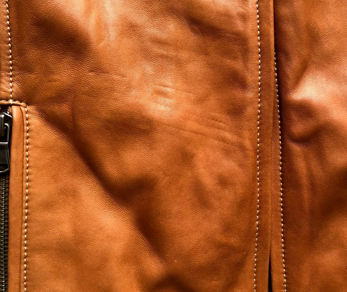 Vertical by Robert Comstock Caramel Lambskin Leat… - image 6