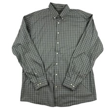 Eddie Bauer Wrinkle Resistant Relaxed Fit Gray Striped Button Up Shirt Size XL