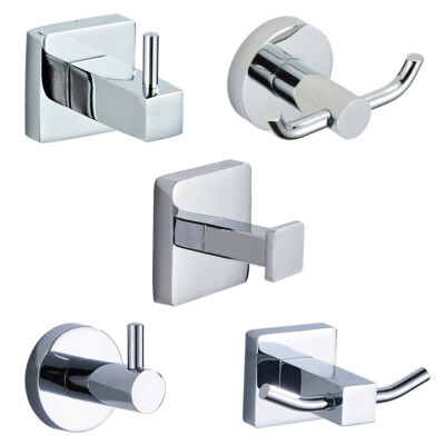 2 Pack Stainless Steel Bath Towel Hooks - SUS 304 Heavy Duty Wall Mounted Robe Hooks Silver