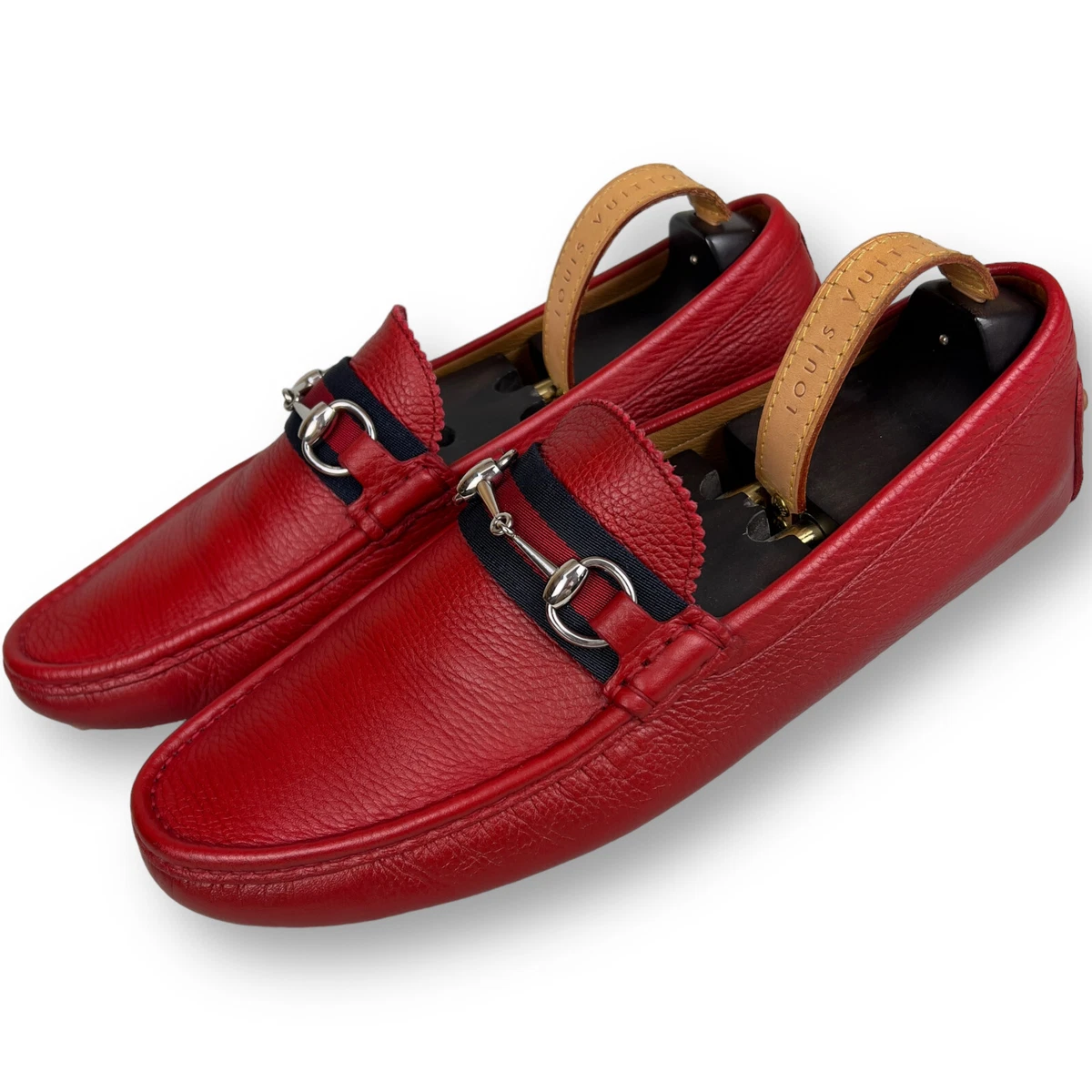 GUCCI Web Horsebit driving moccasin red grain 10 G or 11 US 44 EUR
