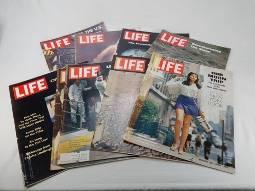 Life Magazine Moon Landing Lot of 9, 1961-1969 Shepard Armstrong Aldrin Apollo - Bild 1 von 7