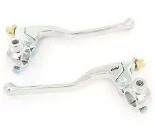Honda GP Lever Perch Set w/ Mirror Mounts - Clutch + Drum Brake - Chrome - 7/8"