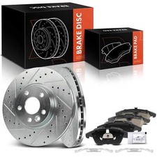 6x Front Drilled Brake Rotors +Ceramic Brake Pads for Volvo S60 S80 Land Rover