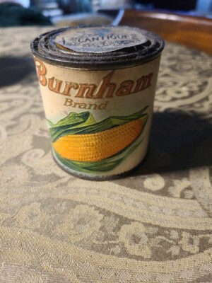VINTAGE AUTHENTIC LABEL ADVERTISING EDGETT BURNHAM CO NEWARK, NY   CORN TIN CAN 