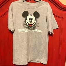 Mickey Mouse Disney World adult medium M gray tshirt front back NWT US seller