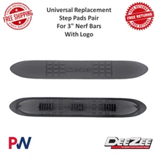 Dee Zee Universal Custom-Fit Replacement Step Pads Pair For 3" Nerf Bars w/ Logo