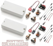 EMG 81-7X + 60-7X WHITE 7 STRING SOAPBAR ACTIVE GUITAR PICKUP SET POTS & WIRING