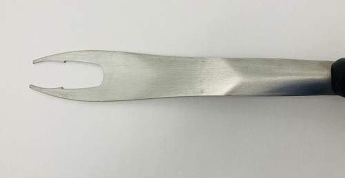Vintage Coleman Meat Fork BBQ Grill Tool Green Handle Stainless Steel - Picture 9 of 12