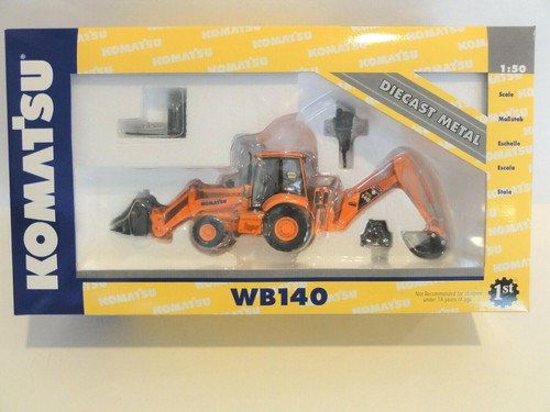 FIRST GEAR 59-0197 KOMATSU WB140 Backhoe Loader w/Tools "IOWA" 1:50 "NEW"  - Picture 1 of 5