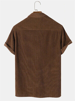 Mens Corduroy Short Sleeve Shirt Casual Button Down Shirt Mens Corduroy Short Sleeve Shirt Casual Button Down Shirt