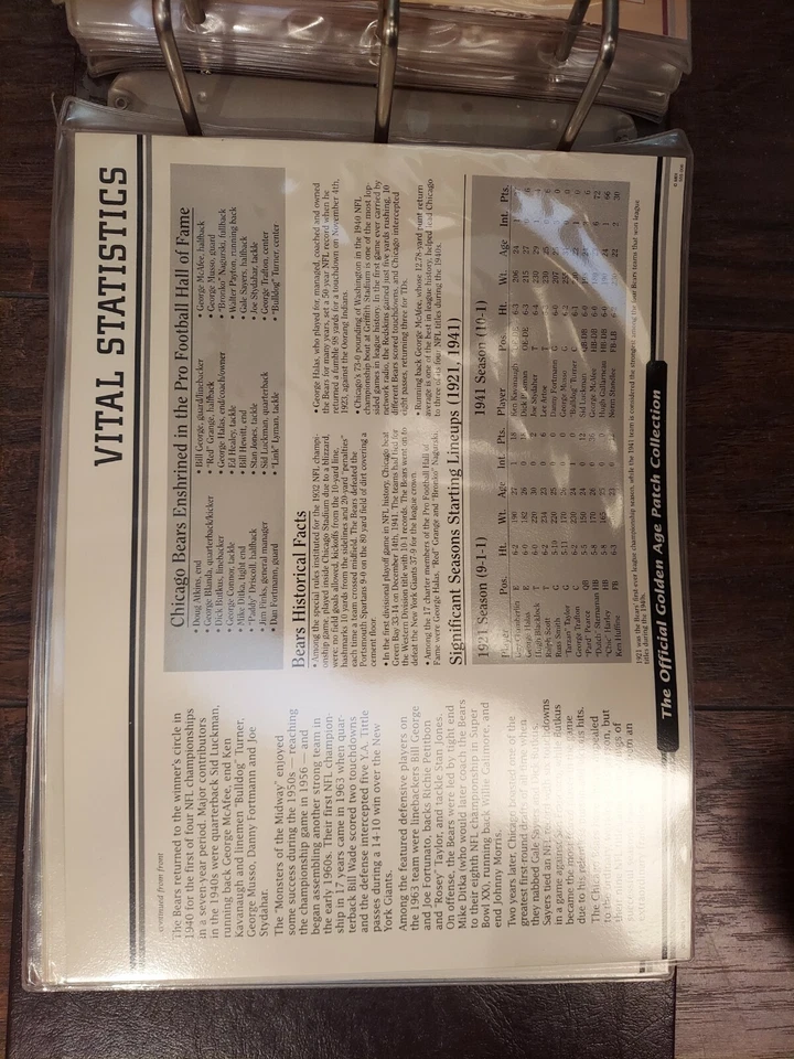 CHICAGO BEARS Willabee Ward NFL GOLDEN AGE Team Logo Patch Card - Image 3 of 4