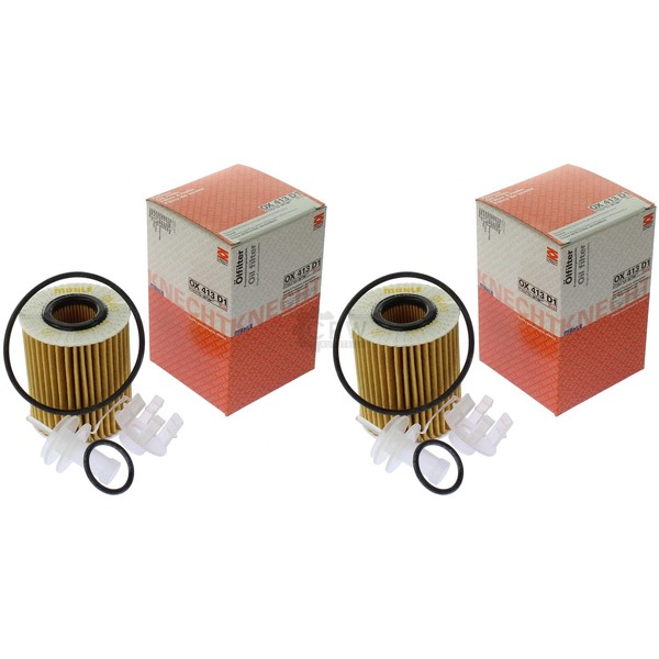 2X Mahle / Knecht OX 413D1 ÖLfilter Oelfilter Oil Filter-image