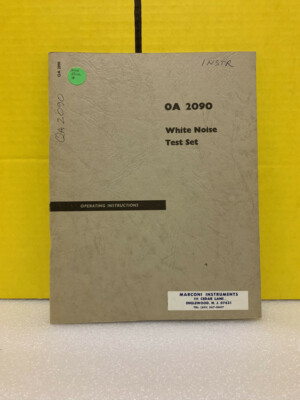 Marconi Instruments OA 2090 White Noise Test Set Operating Instructions