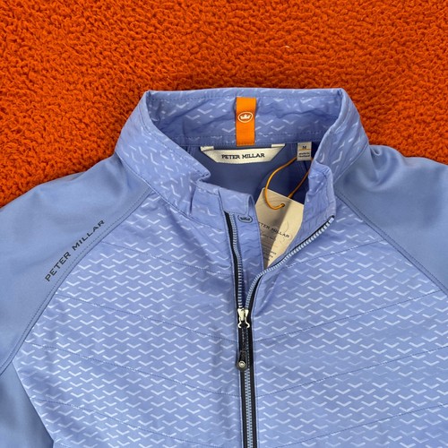 PETER MILLAR Mens MEDIUM Merge Elite Hybrid Golf Jacket Bondi Blue $230 NEW - Picture 4 of 10