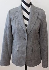 BANANA REPUBLIC Gray Print Wool Lined Blazer Sz 8 NWT 168 L 1144