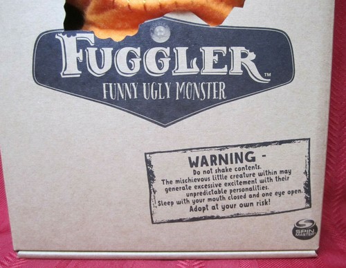 New 9" Fuggler Funny Ugly Monster Orange Button Eyed Eyes Plush Spin Master - Picture 7 of 7