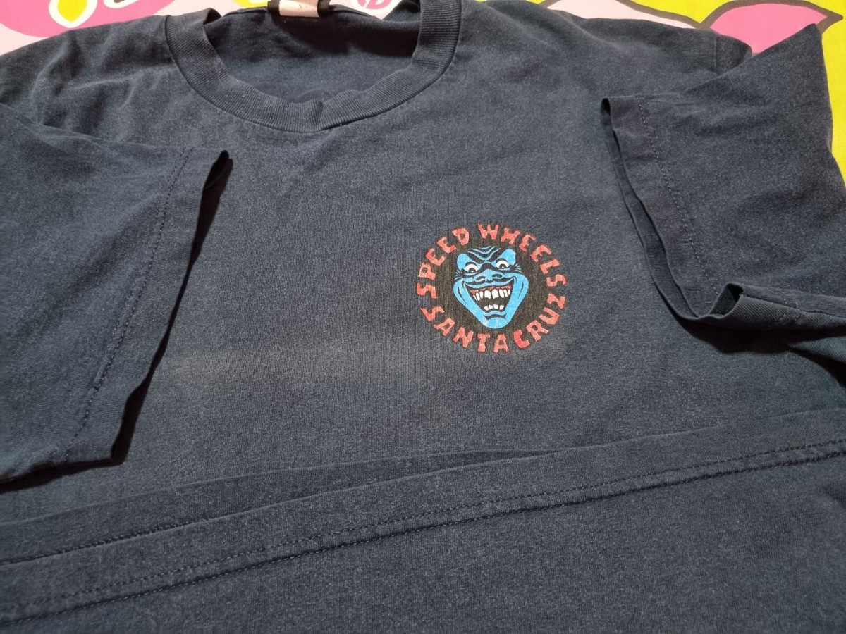 Vintage 90s SANTA CRUZ SPEED WHEELS T SHIRT NHS Skate Screaming 
