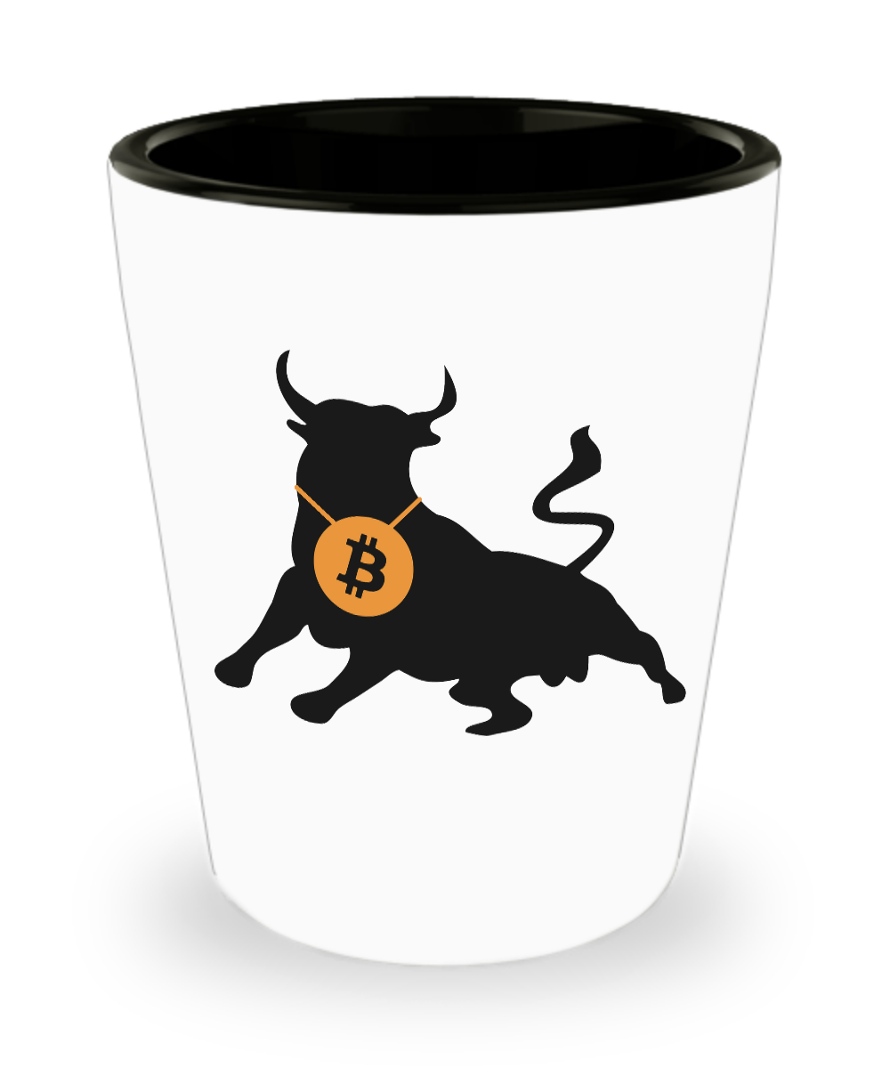 Bitcoin Bull Shot Glass Cryptocurrency Free Market BTC Crypto Blockchain  Invest | eBay