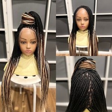 Braided wig,box braids made on a full lace wig. Length is 26inches long.4 Colors