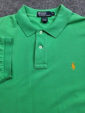Polo Ralph Lauren Polo Shirt Green Short Sleeve Solid Cotton Men XL