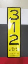 RARE~312 Urban Wheat Ale Goose Island Chicago~Metal Bar Sign~29"x8"~Yellow/Black