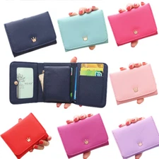 Women Girls Cute Wallet PU Leather Purse Small Wallet Trifold Cash Card Holder