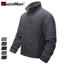 Men's Full-Zip Fleece Jackets Winter Warm Casual Coats Stand Collar Work Outwear