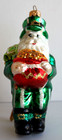 Glass Ornament Old World Christmas IRISH SANTA Holding sack of Gold W/Box — photo 1