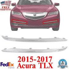 Front Bumper Outer Chrome Molding Trim Left & Right Side For 2015-2017 Acura TLX