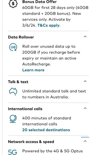 Optus Mobile 60GB Huge Data Prepaid Phone Sim Card Unlimited Calls+Text iPhone - Picture 2 of 3