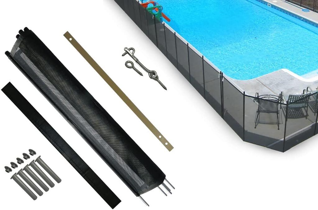 Life Saver Fencing 4x12-Foot Black DIY Pool Fence Section Kit