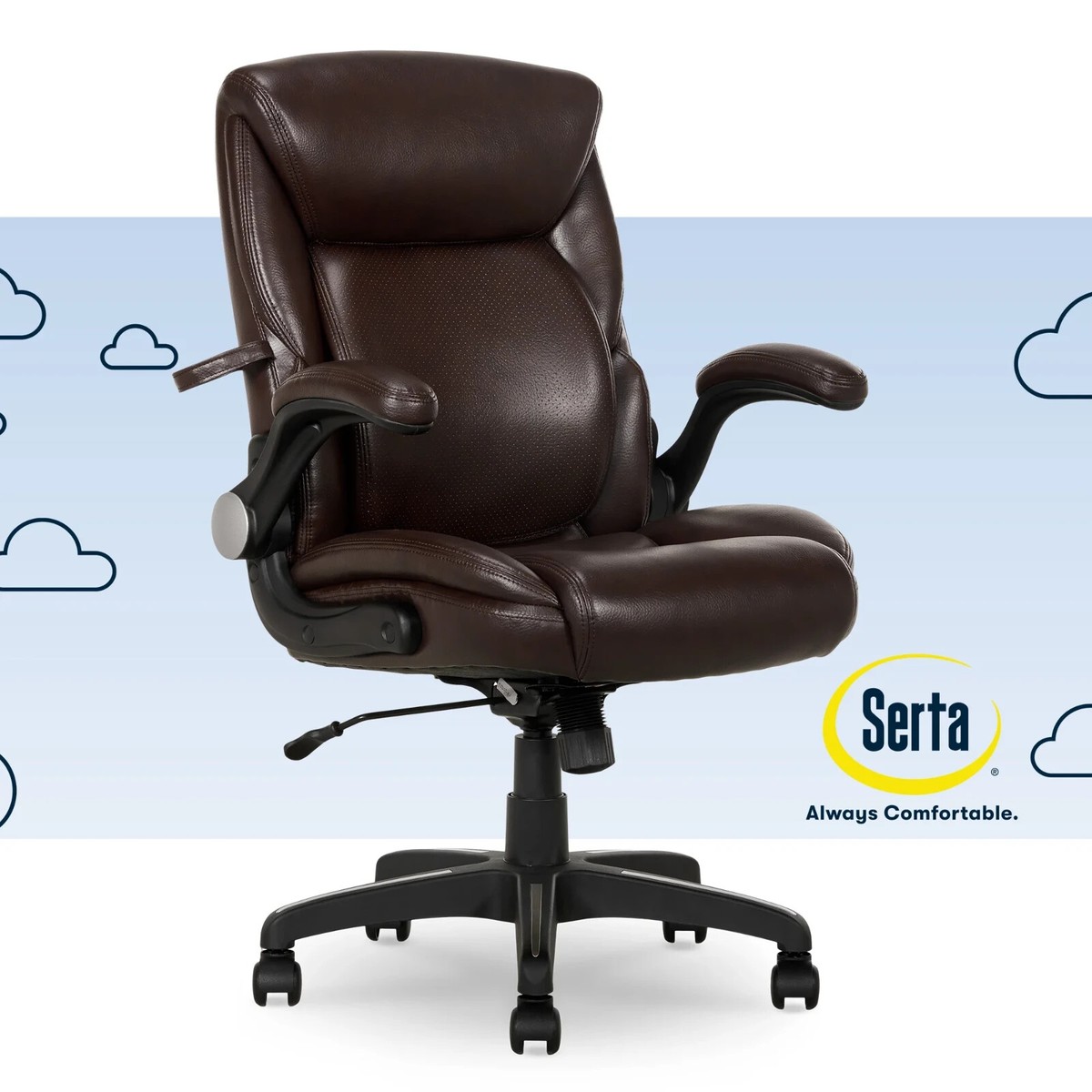 Home Furniture Serta Air Lumbar Bonded Leather Manager Office